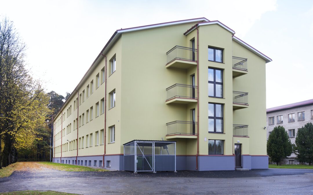Modern youth hostel building, accommodation for travellers, building exterior